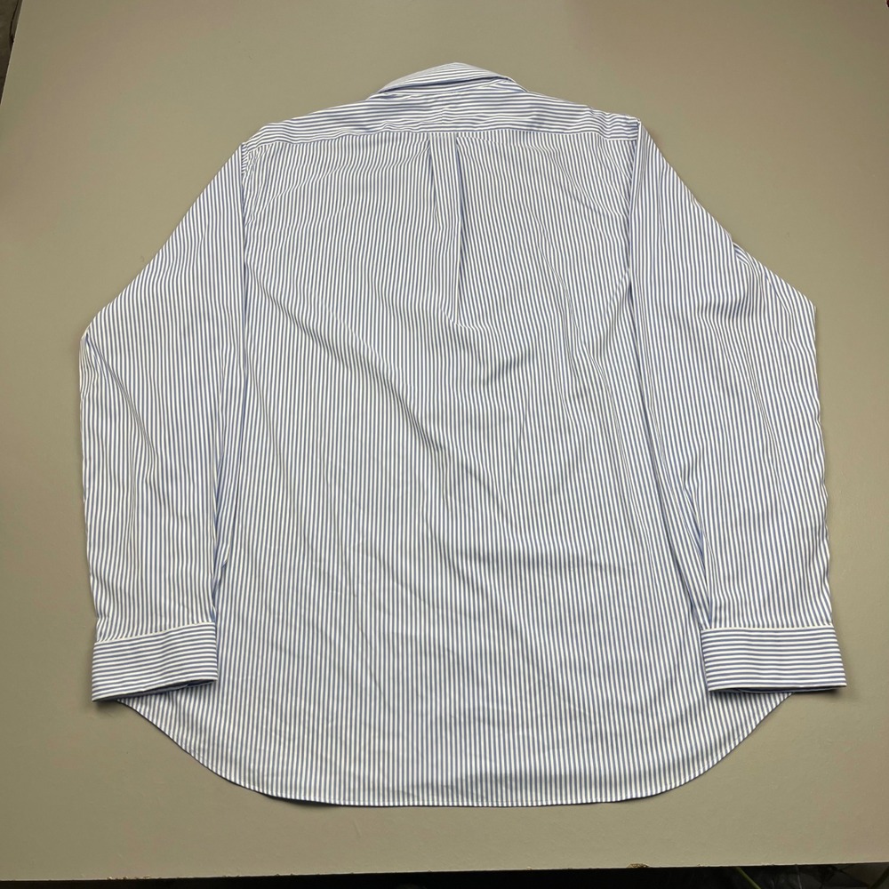 NWT Ralph Lauren Button Down Mens XXL Blue White Striped Performance Shirt - Picture 5 of 9